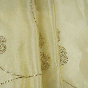 Golden Dyeable Swarovski embroidery Tissue Jari Fabric SU-31038 - TradeUNO