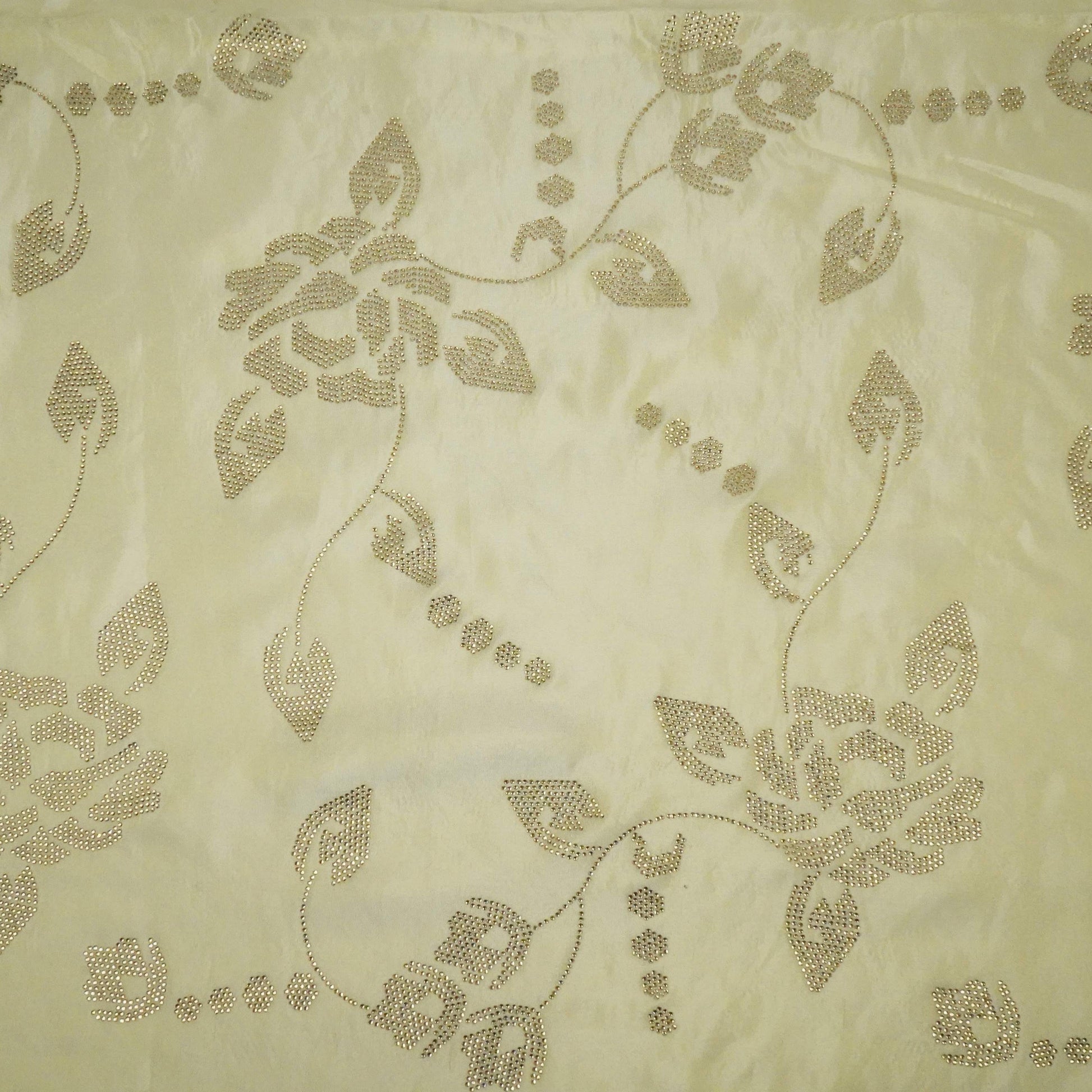 Golden Dyeable Swarovski embroidery Tissue Jari Fabric SU-31036 - TradeUNO