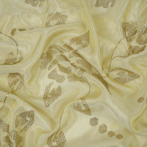 Golden Dyeable Swarovski embroidery Tissue Jari Fabric SU-31036 - TradeUNO