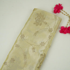 Golden Dyeable Swarovski embroidery Tissue Jari Fabric SU-31037 - TradeUNO