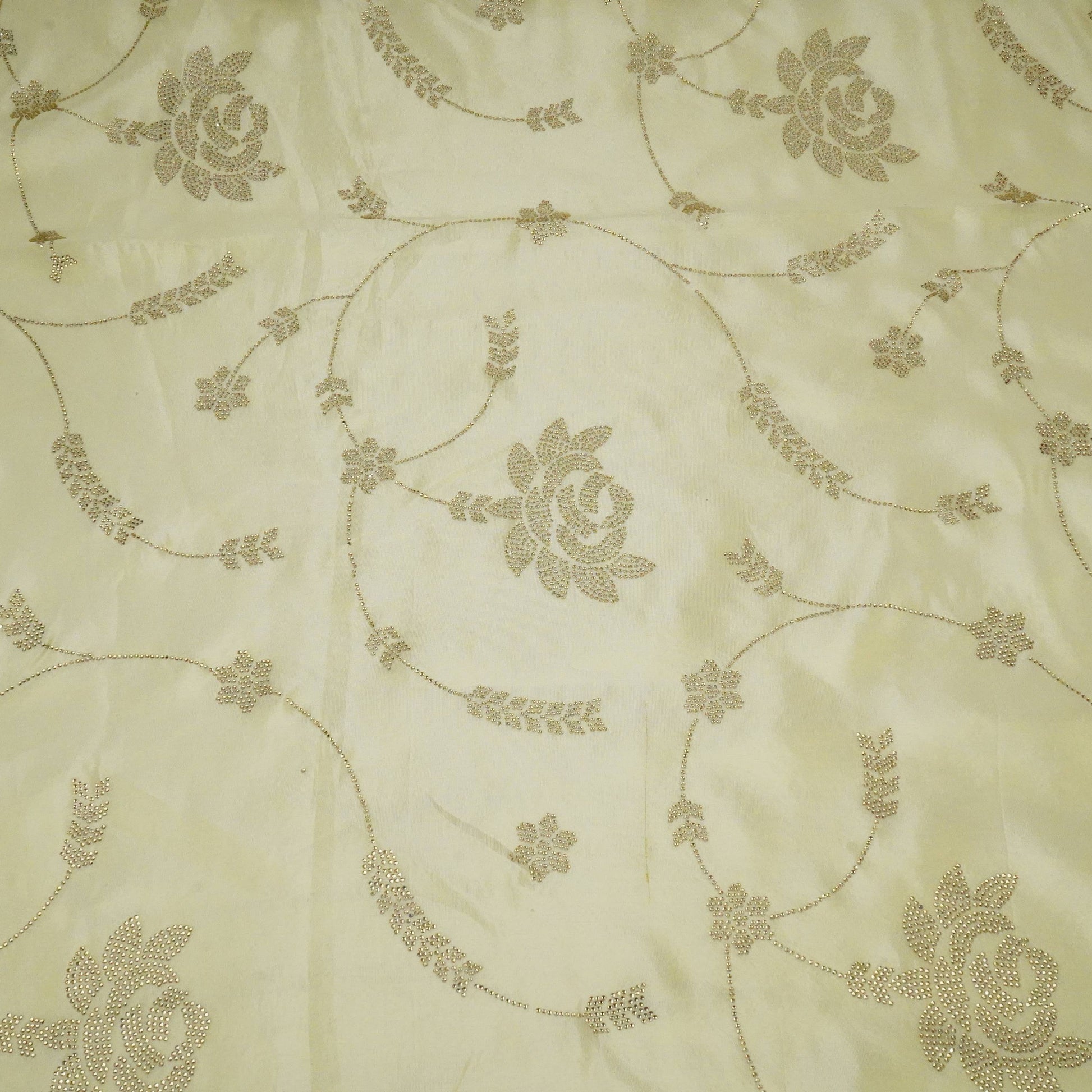 Golden Dyeable Swarovski embroidery Tissue Jari Fabric SU-31037 - TradeUNO