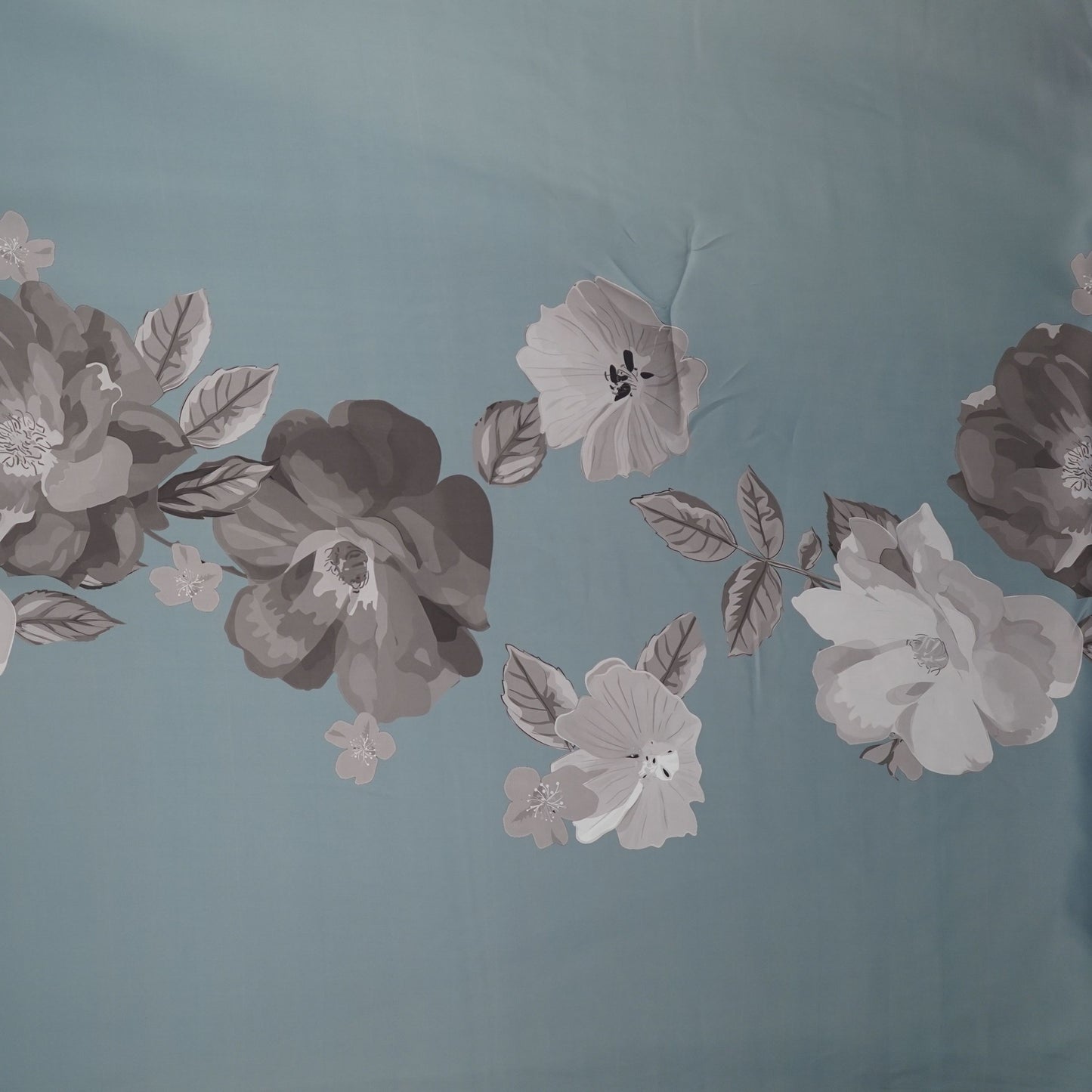 Ice Blue floral print Modal Silk Fabric MTF-31498