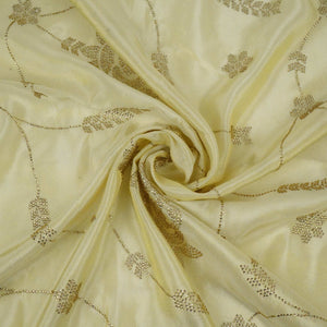Golden Dyeable Swarovski embroidery Tissue Jari Fabric SU-31037 - TradeUNO
