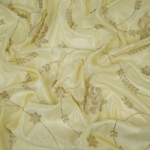 Golden Dyeable Swarovski embroidery Tissue Jari Fabric SU-31037 - TradeUNO