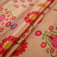 Peach floral print Bemberg Modal Silk Fabric KTP-31425