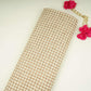 Cream with Brown Check Linen Denim Fabric RS-31216