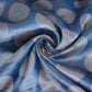 Navy Blue Zari Buta Dupion Silk Tissue Fabric YHF-32820