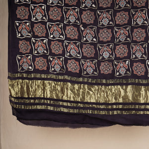 Brown Ajrakh Print Modal Silk Dupatta