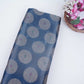 Navy Blue Zari Buta Dupion Silk Tissue Fabric YHF-32820