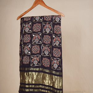 Brown Ajrakh Print Modal Silk Dupatta