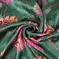 Bottle Green Chintz floral print Bemberg Modal Silk Fabric KTP-31426