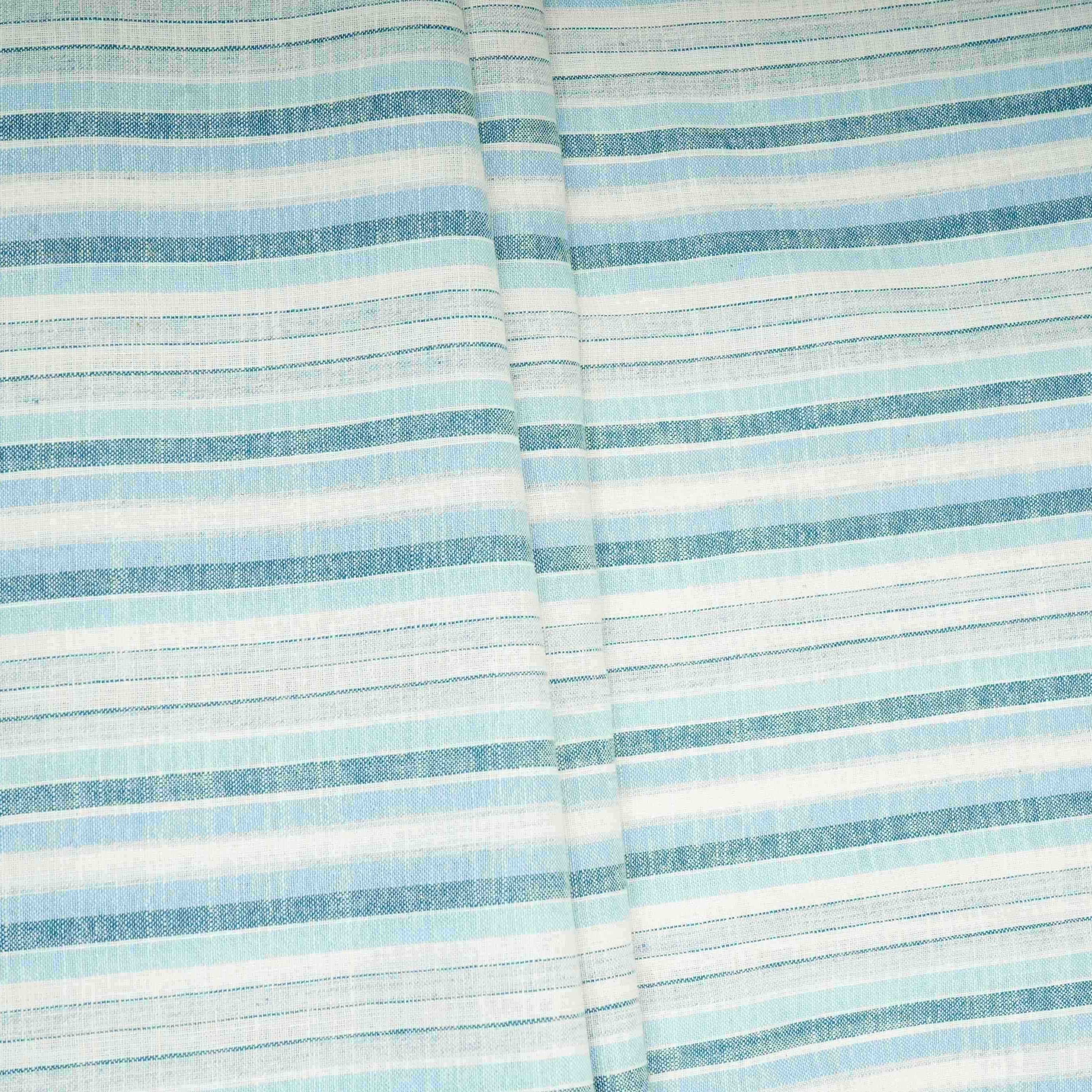 Blue & White Stripes Linen Fabric RS-31213 - TradeUNO