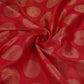Red Zari Buta Dupion Silk Tissue Fabric YHF-32819