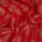 Red Zari Buta Dupion Silk Tissue Fabric YHF-32819