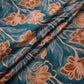 Teal Blue floral print Bemberg Modal Silk Fabric KTP-31428