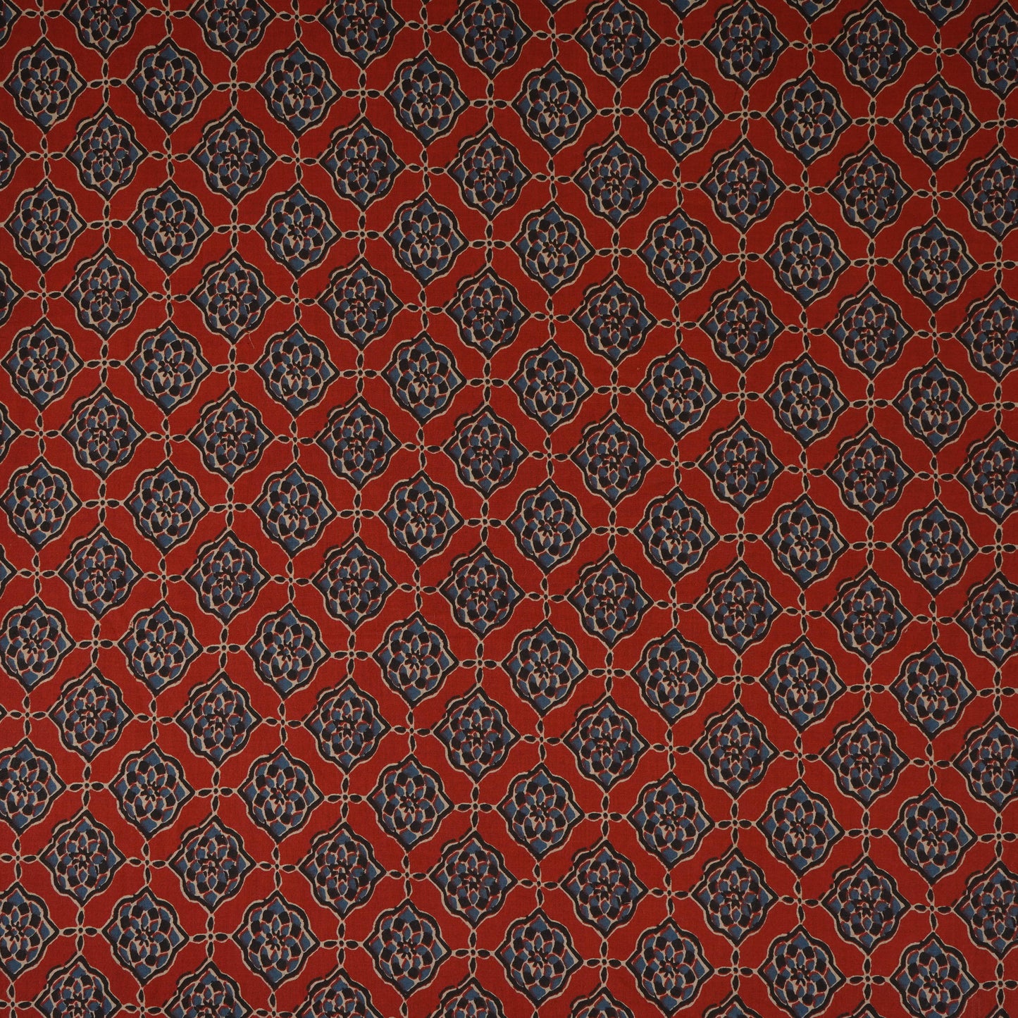 Red Ajrakh Print Cotton Fabric AFI-29570