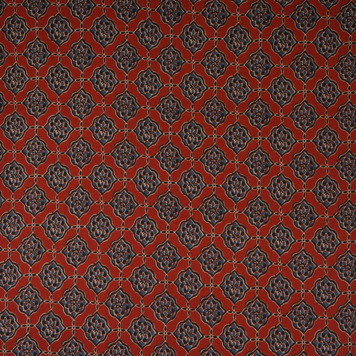 Red Ajrakh Print Cotton Fabric AFI-29570 - TradeUNO