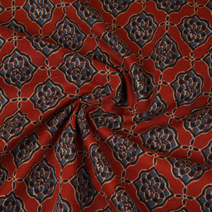 Red Ajrakh Print Cotton Fabric AFI-29570 - TradeUNO