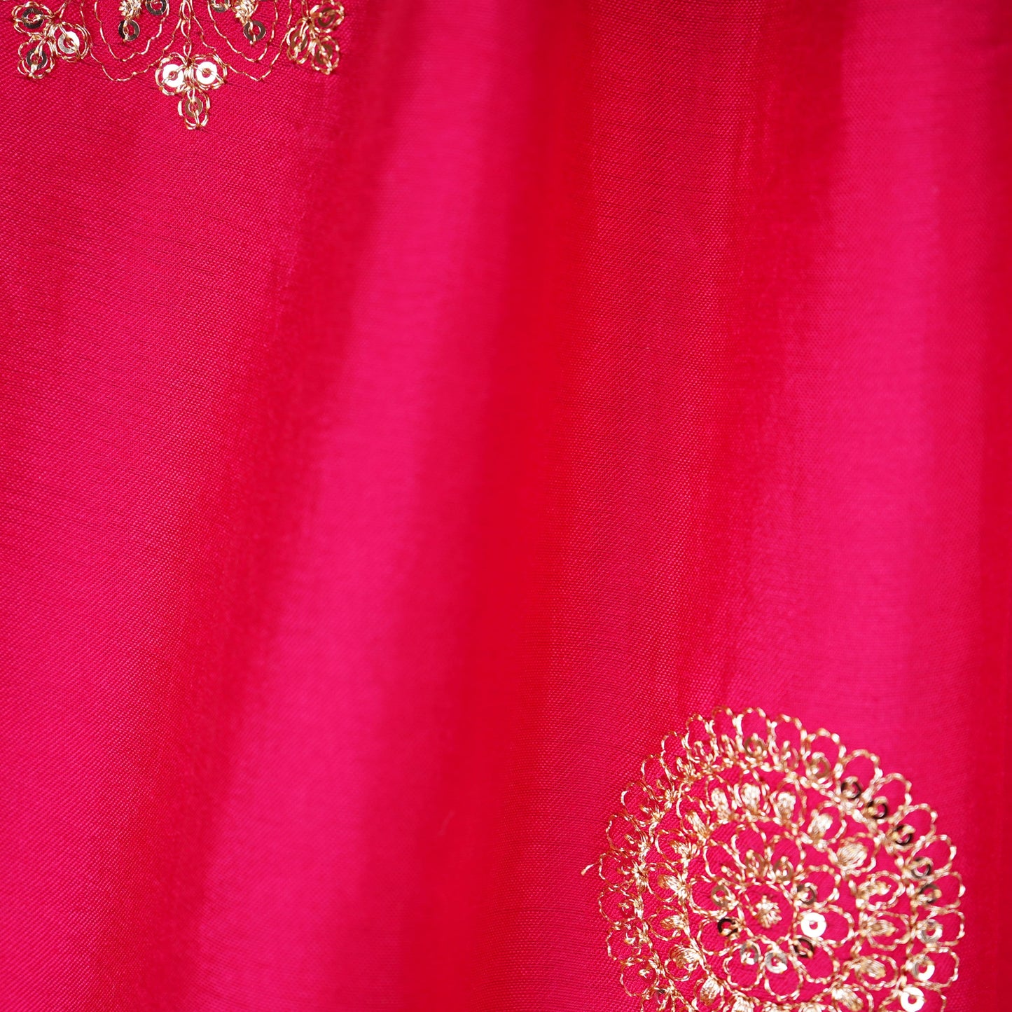 Pink Bandhani Zari Sequin embroidery Cotton Silk Dupatta
