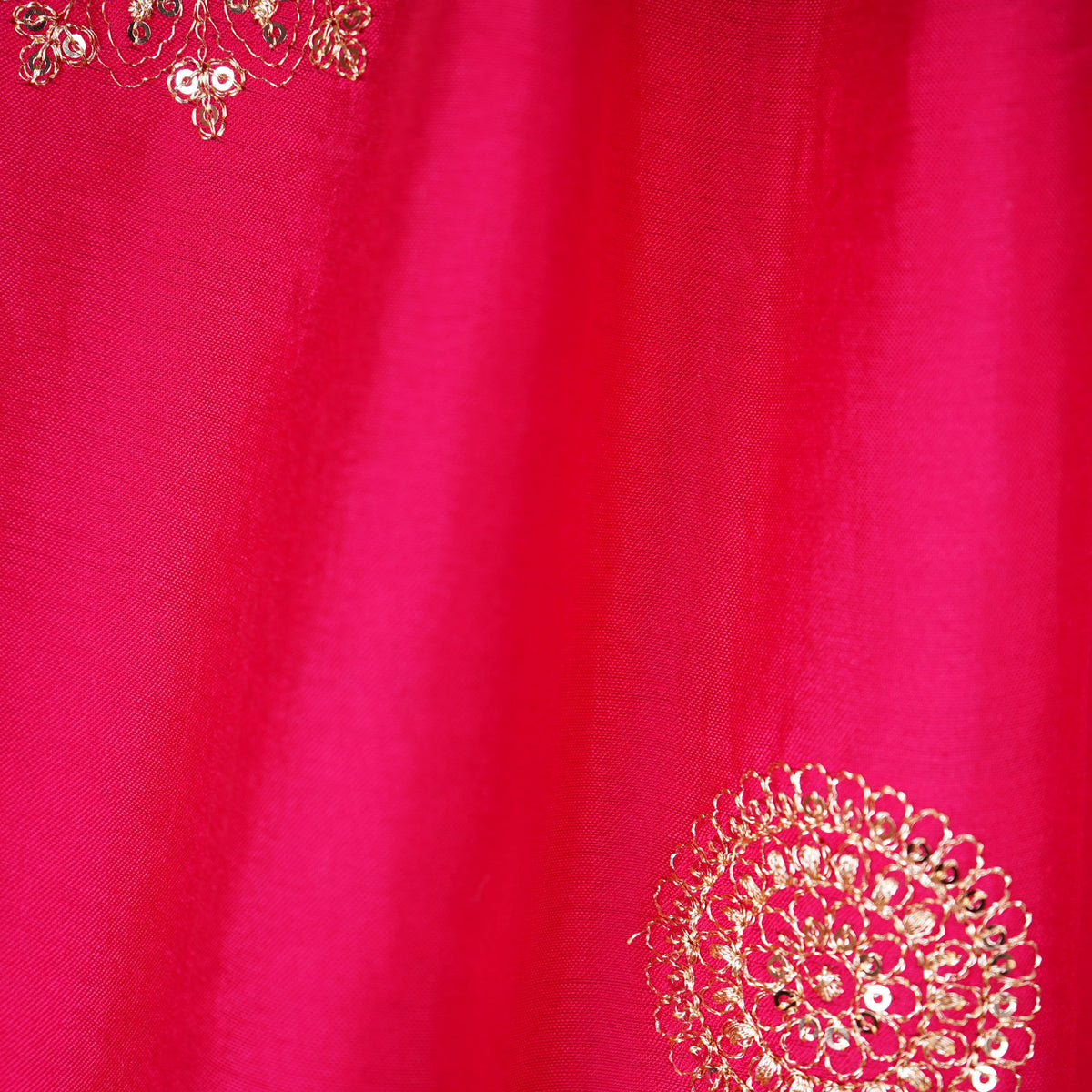 Pink Bandhani Zari Sequin embroidery Cotton Silk Dupatta