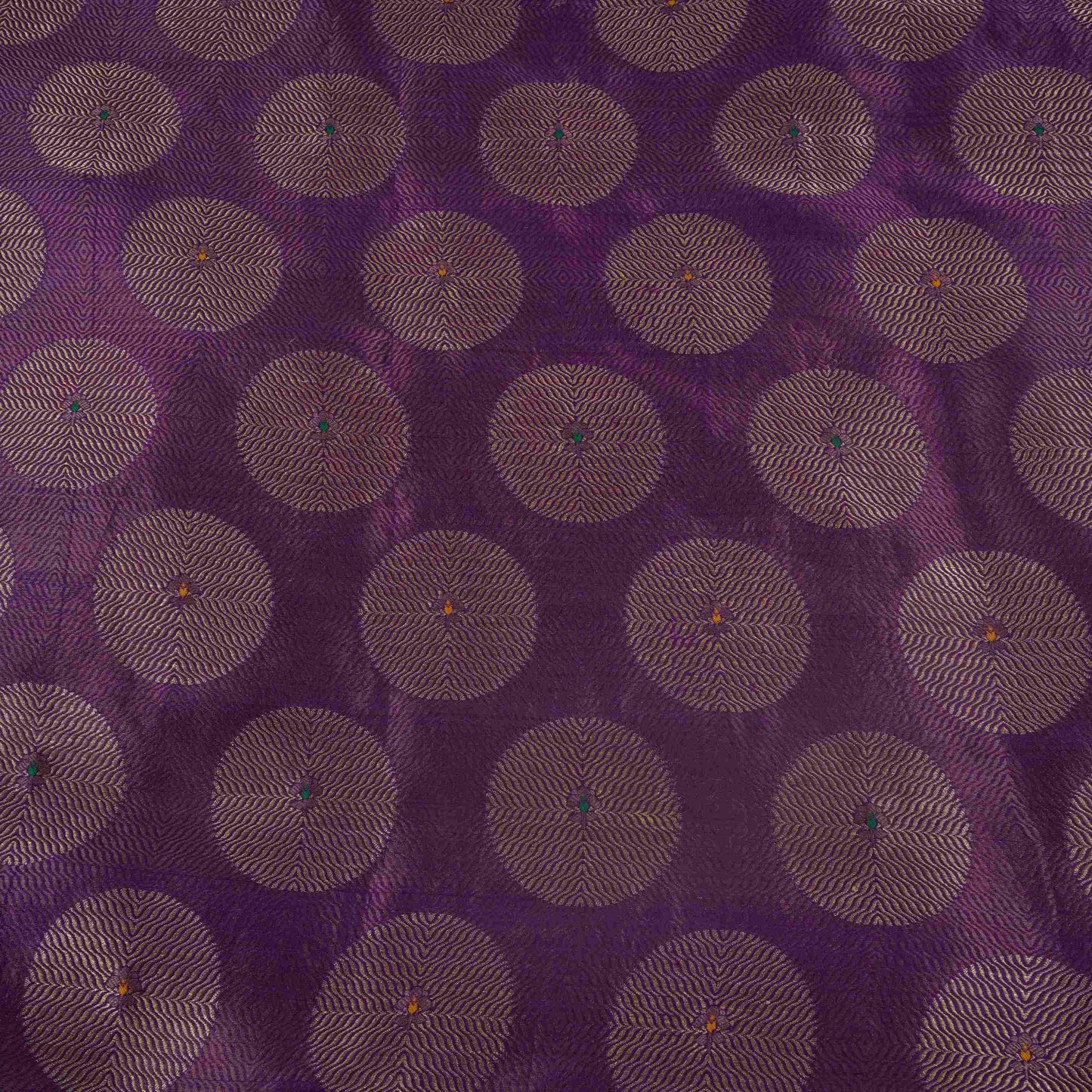 Royal Blue Zari Buta Dupion Silk Tissue Fabric YHF-32818