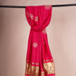 Pink Bandhani Zari Sequin embroidery Cotton Silk Dupatta