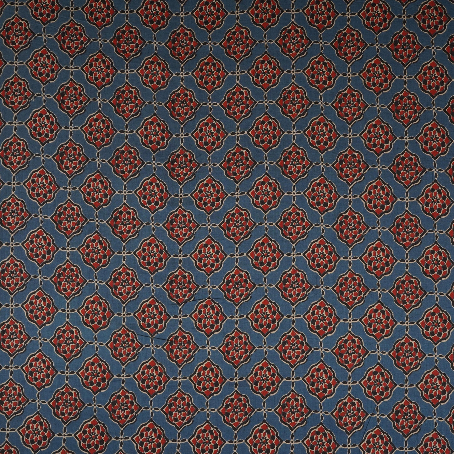 Blue Ajrakh Print Cotton Fabric AFI-29569