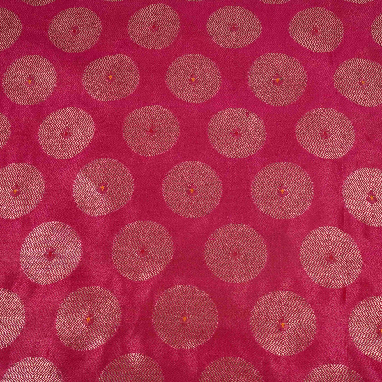 Magenta Pink Zari Buta Dupion Silk Tissue Fabric YHF-32817