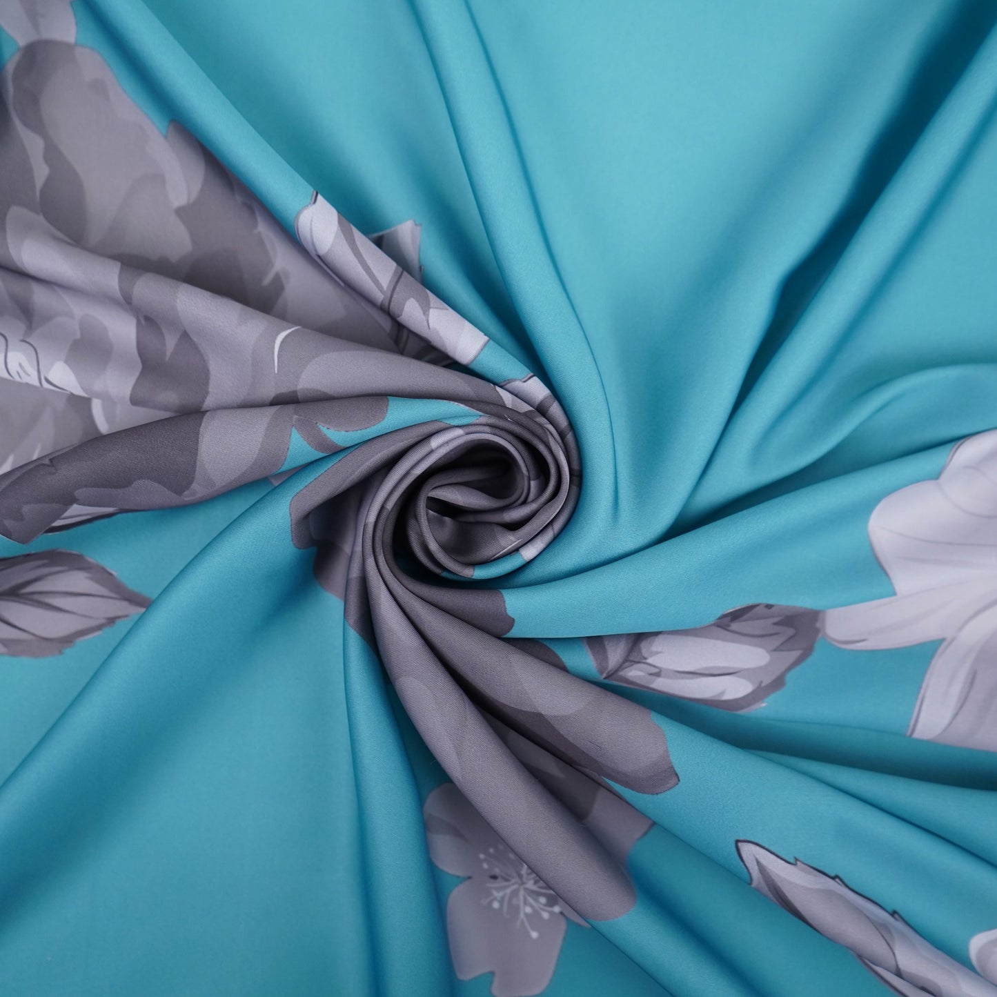 Sea Green floral print Modal Silk Fabric MTF-31494