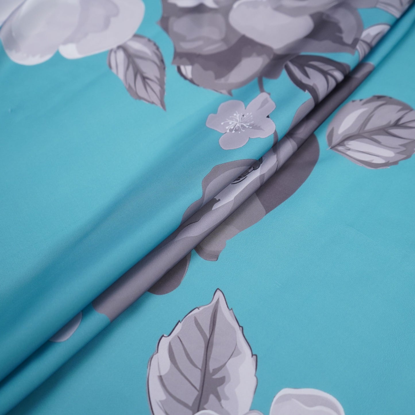 Sea Green floral print Modal Silk Fabric MTF-31494