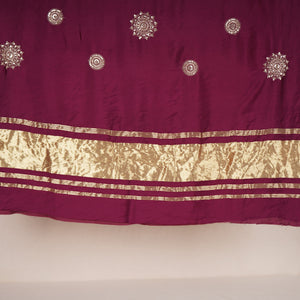 Wine Buta Work with sequin embroidery Cotton Silk Dupatta