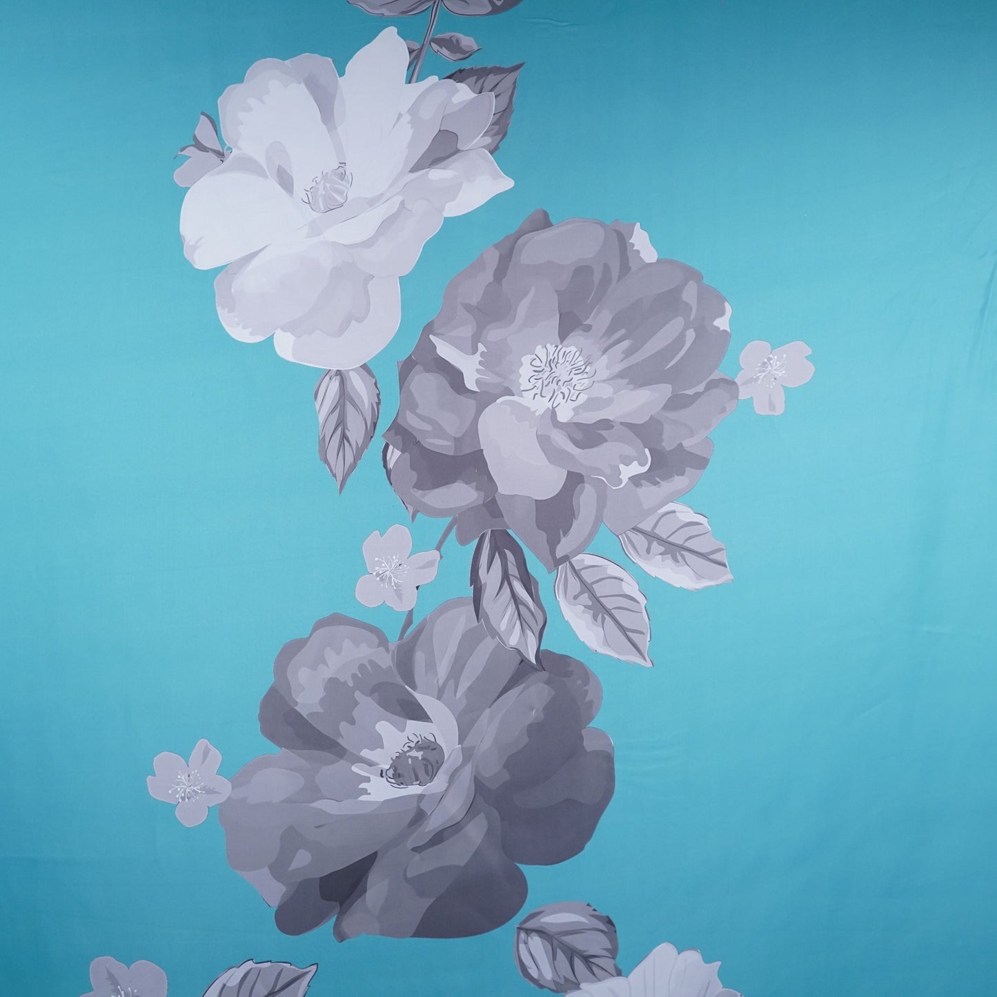 Sea Green floral print Modal Silk Fabric MTF-31494