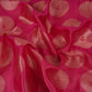 Magenta Pink Zari Buta Dupion Silk Tissue Fabric YHF-32817