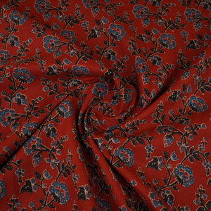 Maroon Floral Print Cotton Fabric AFI-29576 - TradeUNO