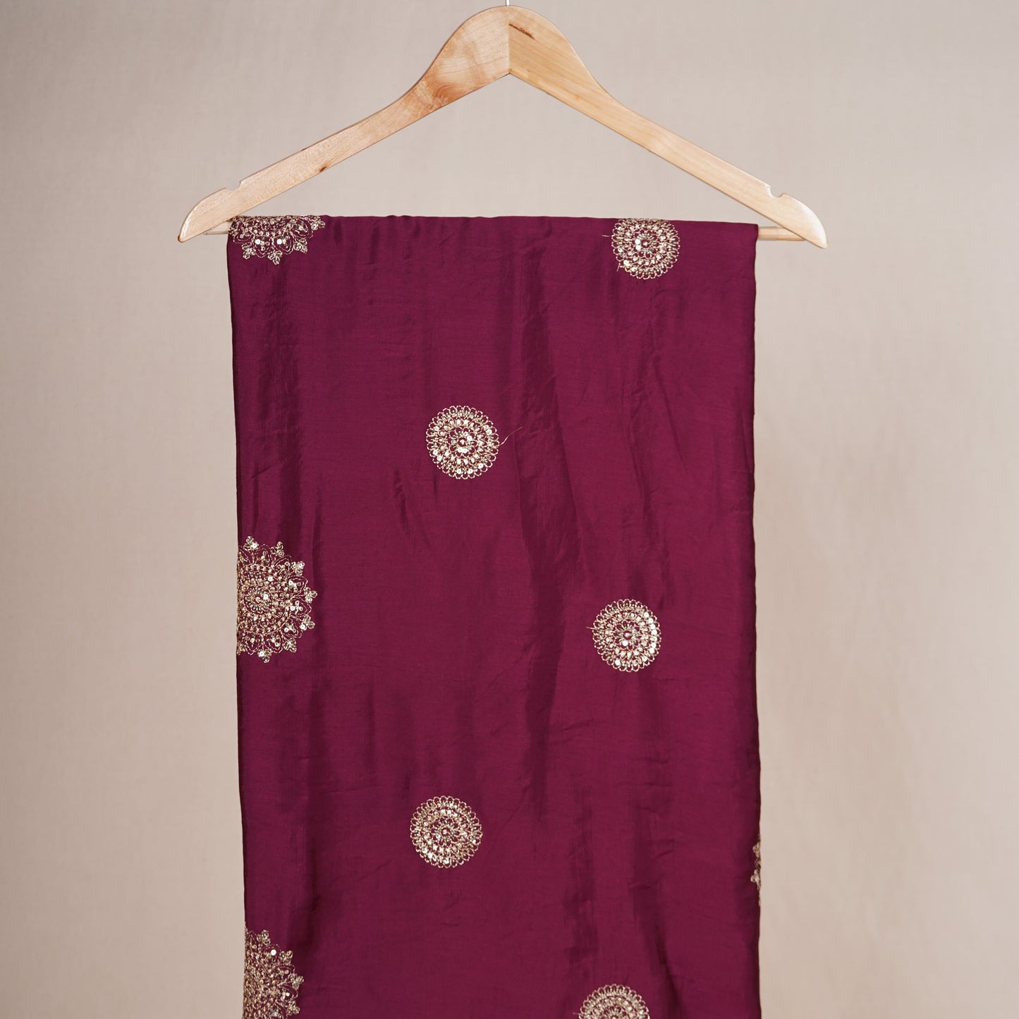 Wine Buta Work with sequin embroidery Cotton Silk Dupatta