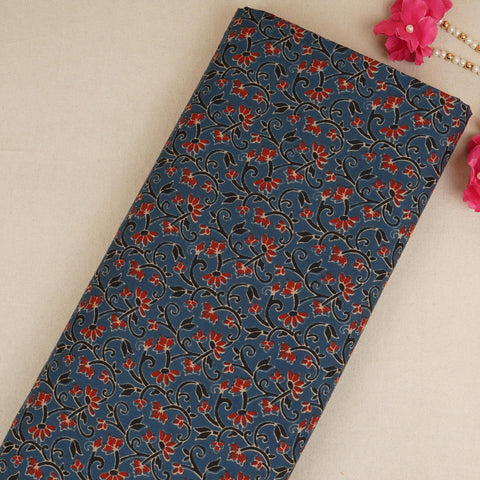 Blue Ajrakh Print Cotton Fabric AFI-29571
