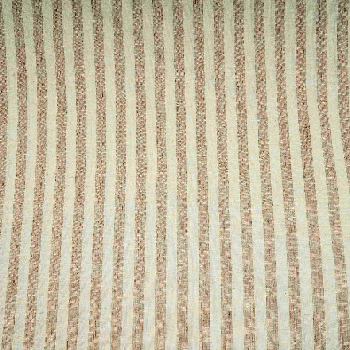 Cream with Brown Stripes Linen Fabric RS-31219