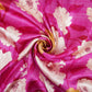 Magenta Pink floral print Bemberg Modal Silk Fabric KTP-31410