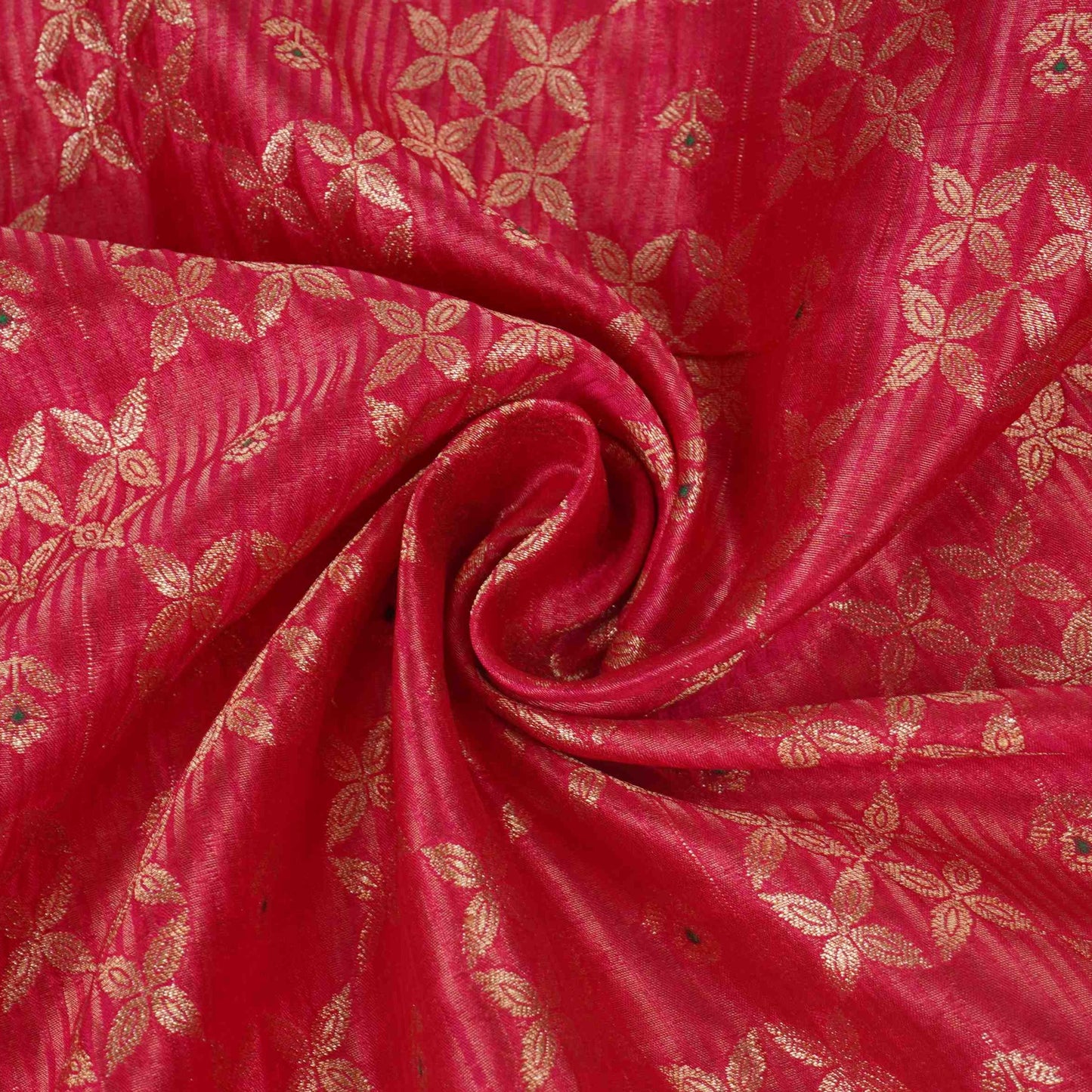 Hot Pink Jaal Dupion Silk Tissue Fabric YHF-32856