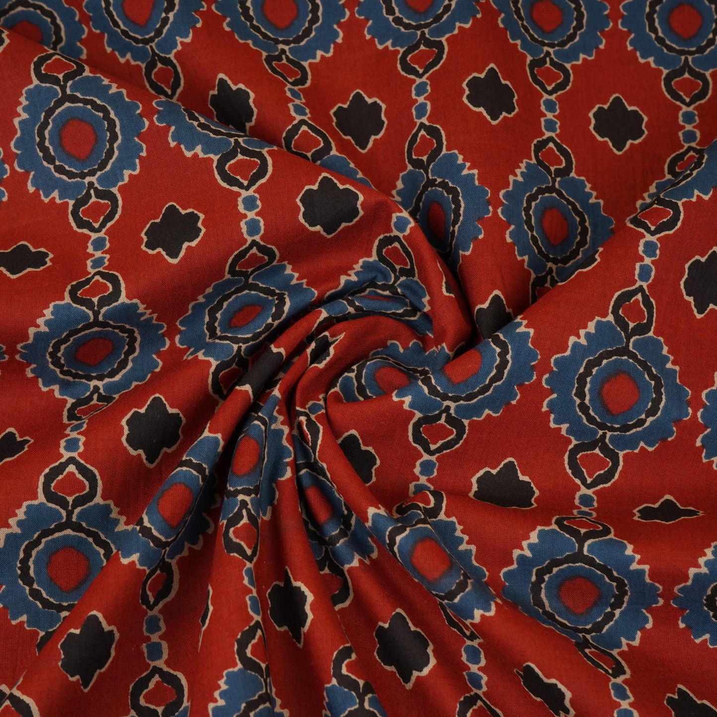 Maroon Ajrakh Print Cotton Fabric AFI-29572