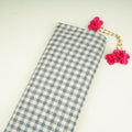 Grey & White Check Linen Fabric RS-30236