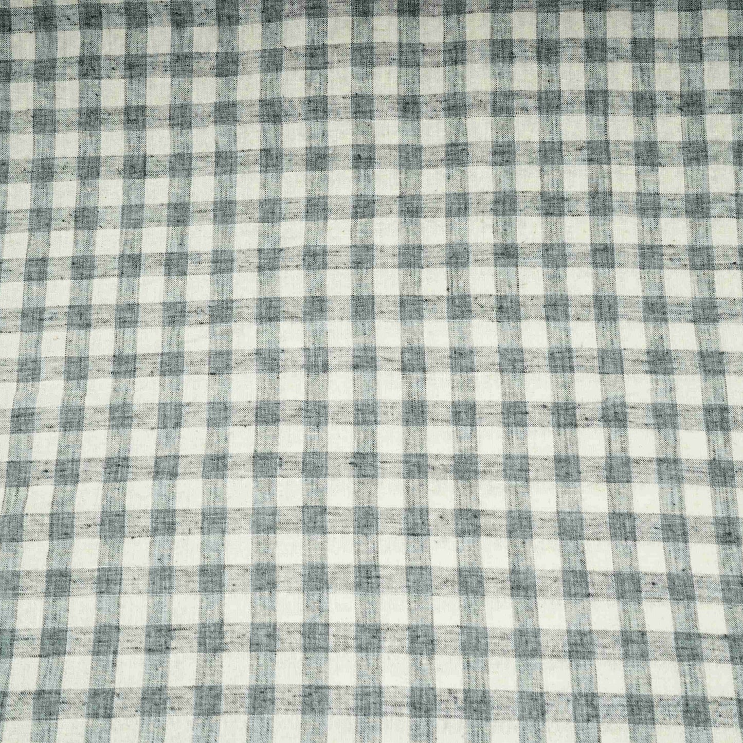 Grey & White Check Linen Fabric RS-30236
