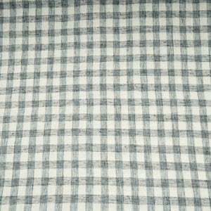 Grey & White Check Linen Fabric RS-30236 - TradeUNO