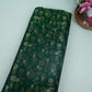Dark Green Floral Zari Boota Dupion Silk Tissue Fabric YHF-32854