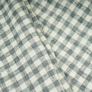 Grey & White Check Linen Fabric RS-30236 - TradeUNO
