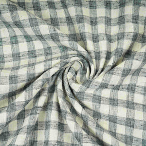 Grey & White Check Linen Fabric RS-30236 - TradeUNO