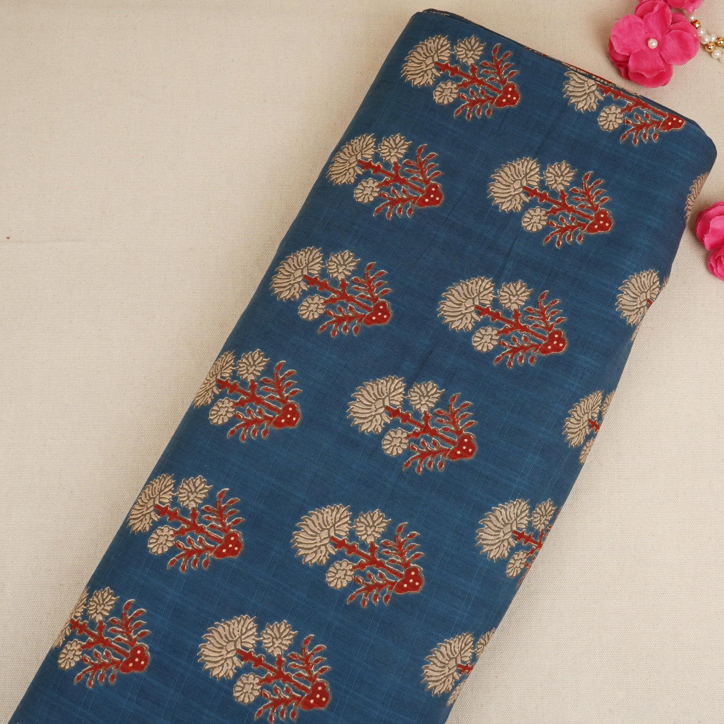 Blue check Print Cotton Dobby Fabric AFI-29529