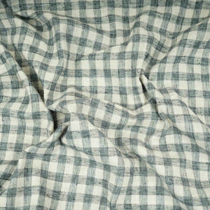 Grey & White Check Linen Fabric RS-30236 - TradeUNO