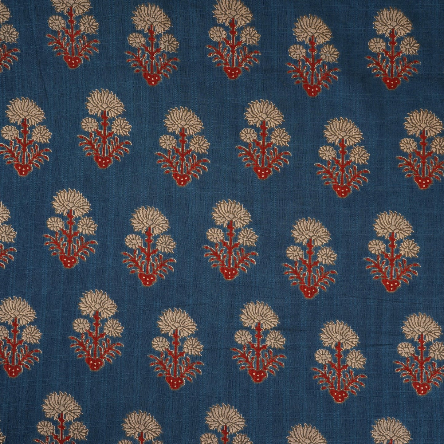 Blue check Print Cotton Dobby Fabric AFI-29529