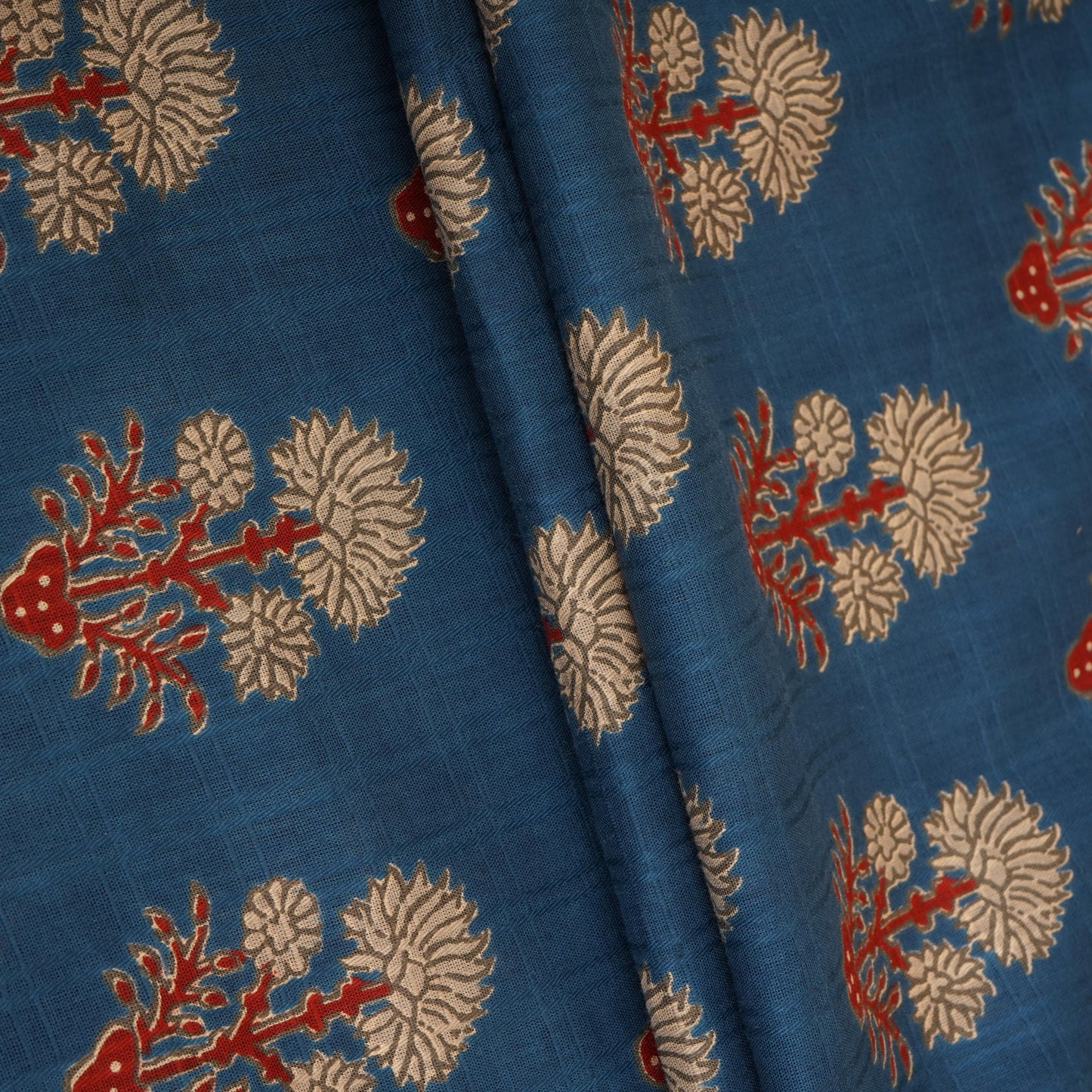 Blue check Print Cotton Dobby Fabric AFI-29529